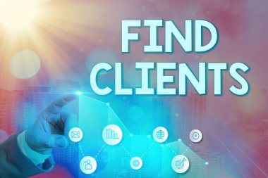 Bul Müşterilerini gösteren not yazılıyor. İş fotoğrafı sergisi size mal veya hizmet satın alacak potansiyel müşteriler arıyor.