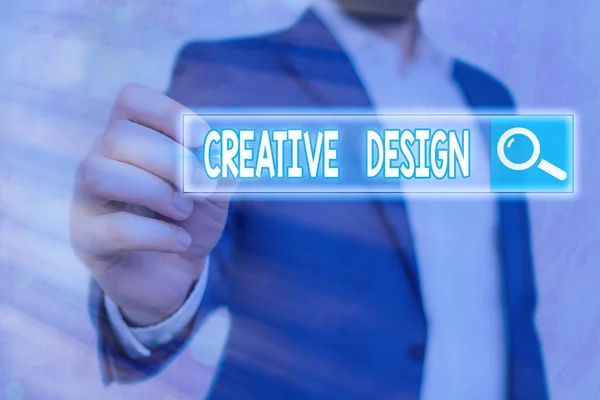 Tekst pisma Creative Design. Pojęcie oznaczające element wizualny spełniający jego główny cel. — Zdjęcie stockowe
