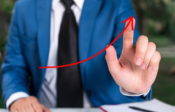 Arrowhead Curve Illustration Facing Upward Rising Denoting Success Achievement Improvement Development. Digital Arrow Chart Symbolizes Growth