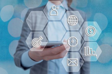 En Son Dijital Teknoloji, Sosyal Medya, Ağ Bağlantısı, İletişim, İşletme, Mali Konsept.