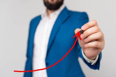 Arrowhead Curve Illustration Face Upward Rising Acoting Access Achievement Development Dijital Ok Çizelgesi Büyümeyi Sembolize Ediyor