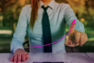 Arrowhead Curve Illustration Face Upward Rising Acoting Access Achievement Development Dijital Ok Çizelgesi Büyümeyi Sembolize Ediyor