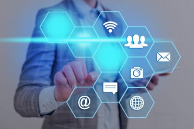 Web Arama Veri Bilgileri Fütüristik Teknoloji Bilgi Düz Element Simgesi. En Son Dijital Bilgisayarlaştırma Ağı Bağlantı İletişim İş Finansal Kavramı.