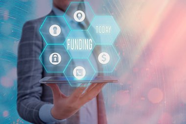Kelime yazma finansmanı. Bir ihtiyacı, programı veya projeyi finanse etmek için kaynak sağlama konsepti.