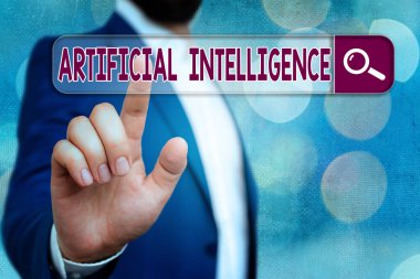 Yapay Zeka 'nın el yazısı metni. Düşünmek ve hareketlerini taklit etmek için programlanmış bir kavram..