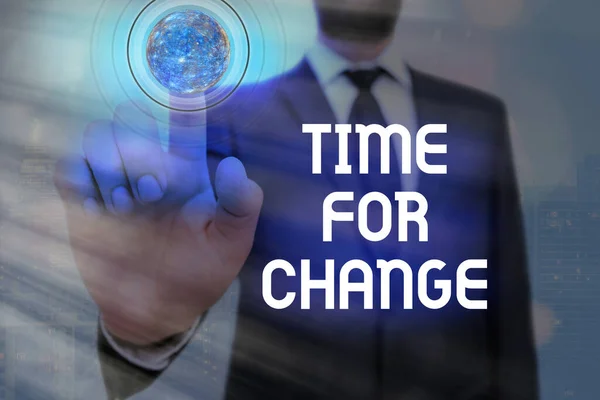 Slovo psaní textu Time For Change. Obchodní koncept pro akci nové začátky změna a zlepšení života Prvky tohoto obrazu poskytnuté NASA. — Stock fotografie