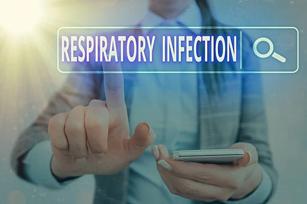 Word writing text Respiratory Infection. Business concept for any infectious disease that directly affects the normal breathing Web search digital information futuristic technology network connection. — Stock Photo, Image