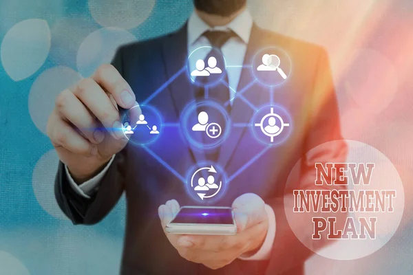 Szövegírás Új beruházási terv. Pénzügyi célok és célkitűzések üzleti koncepciója az Ön pénzügyi forrásaival. — Stock Fotó