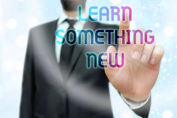 Writing note showing Learn Something New. Business photo showcasing Gain acquire different training, knowledge, or skills. — Stock Photo, Image
