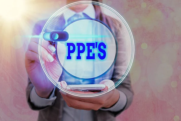 Ppe 의 글자를 쓰는 것은 간단하다. 개념적 의미는 웹 데이터 정보 보안 애플리케이션 시스템에 대한 보호를 위한 특수화 된 장비와 안전 위험 그래픽 패들을 의미 한다.. — 스톡 사진