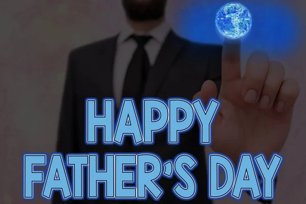 Handstilstext skriver Happy Fathers Day. Begreppet betydelse firas för att visa kärlek till patriarken i familjen element av denna bild som tillhandahålls av NASA. — Stockfoto