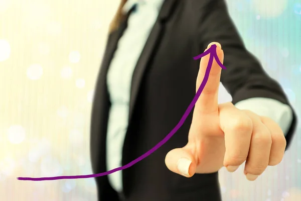 Arrowhead Curve Illustration Facing Upward Rising Denotando Sucesso Conquista Desenvolvimento de Melhoria. Gráfico de seta digital simboliza crescimento — Fotografia de Stock