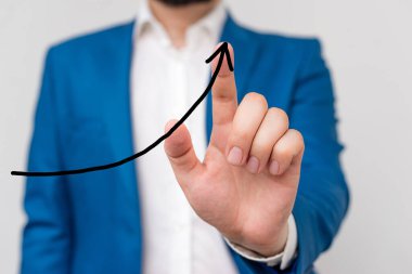 Arrowhead Curve Illustration Face Upward Rising Acoting Access Achievement Development Dijital Ok Çizelgesi Büyümeyi Sembolize Ediyor