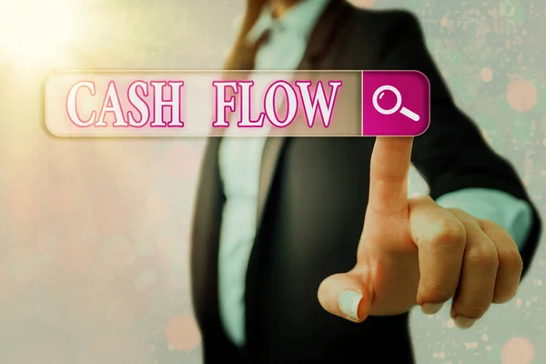 Fogalmi kézírás, ami Cash Flow-t mutatja. Üzleti fotó, amely bemutatja az üzletbe és üzletbe átutalt készpénz nettó összegét. — Stock Fotó