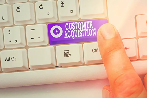 Handschrift tekst Customer Acquisition. Concept betekent dat het betrekking heeft op het verkrijgen van nieuwe consumenten voor het bedrijf. — Stockfoto