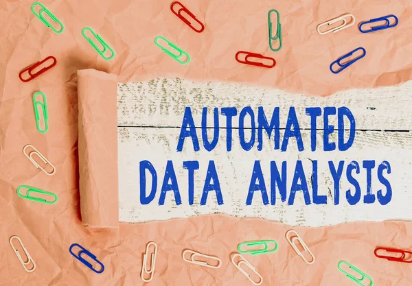 Text sign showing Automated Data Analysis. Conceptual photo Artificial intelligence and deep learning technology.