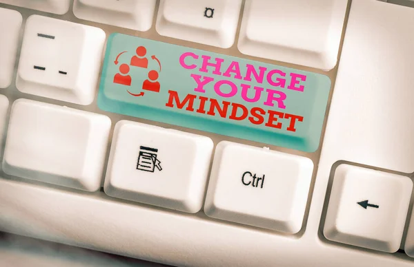 Writing note showing Change Your Mindset. Business photo showcasing Personal development and career growth alteration. — Stock Photo, Image