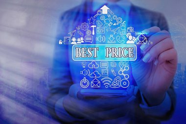 Kelime yazma metni Best Price. Müşterilere verilen ürünün en düşünceli maliyeti için iş kavramı.