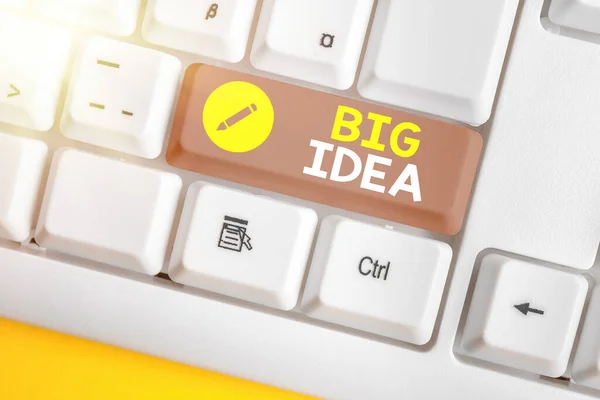 Fogalmi kézírás mutatja Big Idea. Üzleti fotó szöveg, amely bemutatja a koncepciót, márkát vagy terméket a célközönségnek. — Stock Fotó