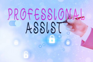 Profesyonel Yardım 'ı gösteren metin işareti. Kavramsal fotoğraf, sağlık lisanslarının rehabilitasyonunda hizmet sunmaktadır.