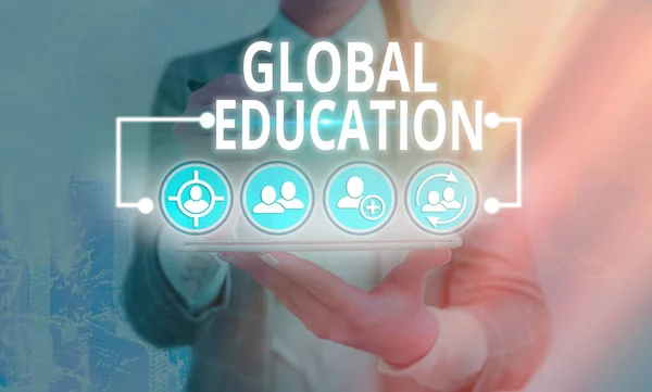 Текст для написания слов Global Education. Необходимая бизнес-концепция междисциплинарного подхода к обучению . — стоковое фото