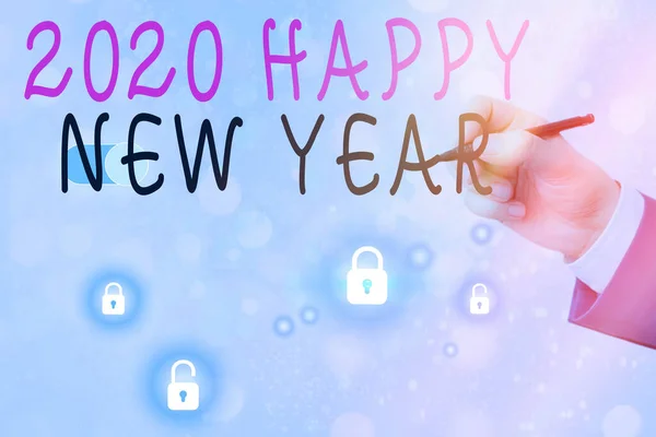 Text skylt som visar 2020 Gott Nytt År. Konceptfoto firande av början av kalenderåret 2020. — Stockfoto