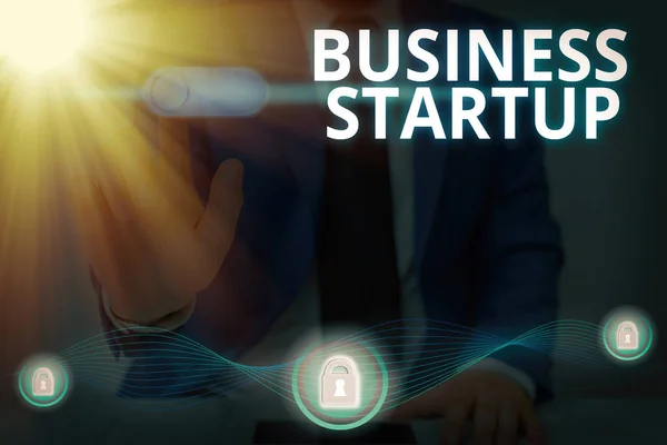 Kézírás szövegírás Business Startup. Fogalommeghatározás a kereskedelmi műveletek elindításának első szakaszában. — Stock Fotó
