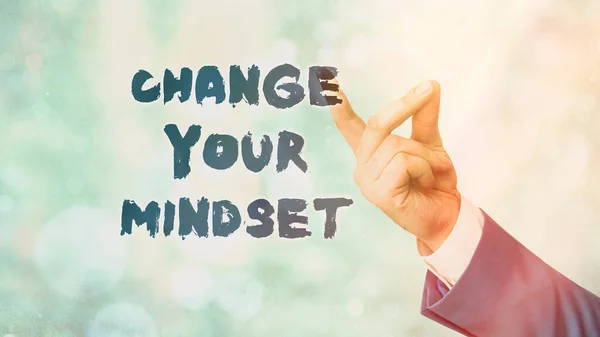 Conceptual hand writing showing Change Your Mindset. Business photo text Personal development and career growth alteration. — Stock Photo, Image