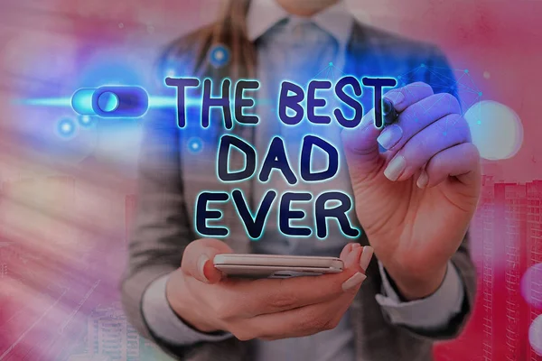 Palavra de texto escrito O melhor pai de sempre. Conceito de negócio para usado para descrever um bom pai Apreciação para um pai . — Fotografia de Stock