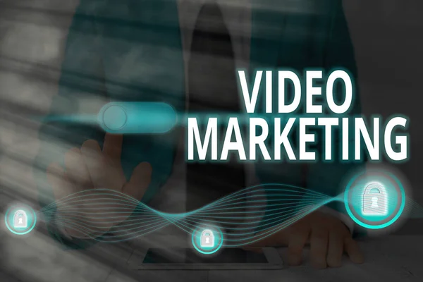 Texto de escritura de palabras Video Marketing. Concepto de negocio para el uso de vídeos para promover y comercializar su producto o servicio . —  Fotos de Stock