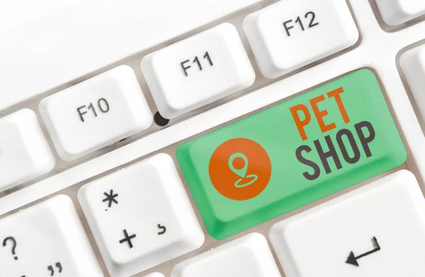 Manuscrito texto escrita Pet Shop. Conceito que significa uma empresa de retalho que se concentra na venda de animais domesticados . — Fotografia de Stock