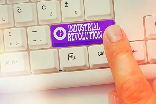 Texto manuscrito Revolución Industrial. Concepto que significa cambios en la fabricación y el transporte de mercancías . — Foto de Stock