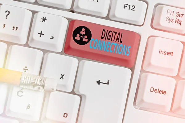 Tulisan kata Koneksi Digital. Konsep bisnis untuk jaringan virtual yang menghubungkan pengguna dengan kontaknya. — Stok Foto