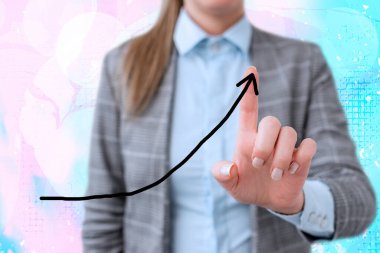 Arrowhead Curve Illustration Face Upward Rising Acoting Access Achievement Development Dijital Ok Çizelgesi Büyümeyi Sembolize Ediyor