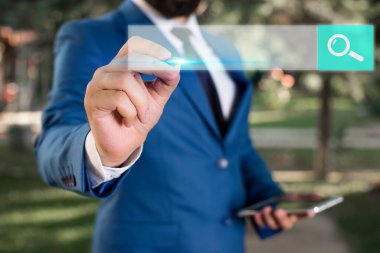 Web Arama Veri Bilgileri Fütüristik Teknoloji Bilgi Düz Element Simgesi. En Son Dijital Bilgisayarlaştırma Ağı Bağlantı İletişim İş Finansal Kavramı.