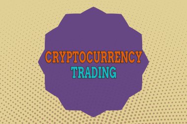 Kripto Para Ticareti 'ni gösteren kavramsal el yazısı. Bir CFD hesabı üzerinden fiyat hareketleri üzerine spekülasyon yapan iş fotoğrafı eylemi. Zigzag etkisi altında 12 Noktalı Yıldız Dodecagon.