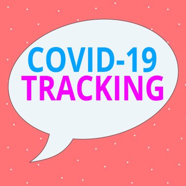 Covid 19 'un izini sürdüğünü gösteren kavramsal el yazısı. Etkilenmiş olabilecek kişilerin iş fotoğrafı metni ayırt edici süreci Solid Renk Dairesel Metin Boşluğunda Konuşma Baloncuğu Kuyruğu.