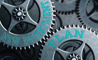 Yeni Yatırım Planı 'nı gösteren metin işareti. Finansal kaynaklarınızla kavramsal fotoğraf ve hedefler.