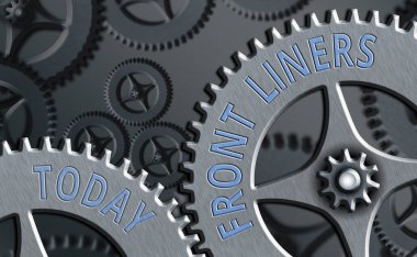 Cephe hattını gösteren kavramsal el yazısı. İş fotoğrafı metni bir tartışma ya da hareketin en önemli ya da etkili konumu. Sistem yöneticisi denetimi, dişli yapılandırma ayarları.