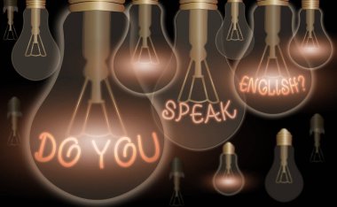 İngilizce Konuşabiliyor musun diye el yazısı. Bir bireyin İngilizce söyleyip söyleyemeyeceğini bilmek anlamına gelir..