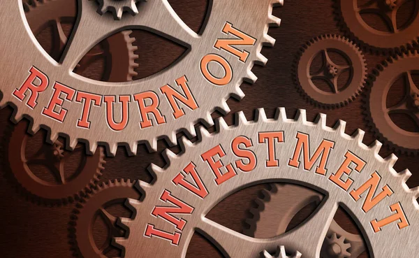 Texto para escrita de palavras Return On Investment. Conceito de negócio para a revisão de um relatório financeiro ou análise de risco de investimento . — Fotografia de Stock