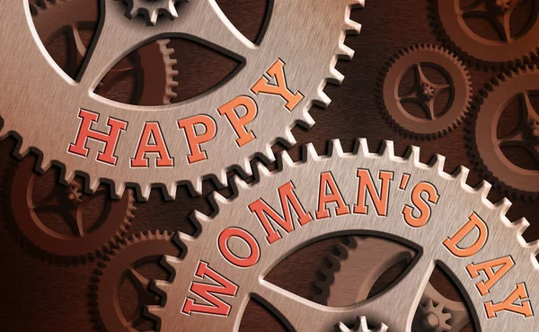 Sözcük yazma Mutlu Kadınlar Günü. Dünyadaki her bayanın ruhunu anmak için bir iş konsepti.. — Stok fotoğraf