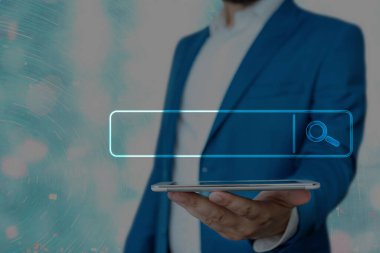 Web Arama Veri Bilgileri Fütüristik Teknoloji Bilgi Düz Element Simgesi. En Son Dijital Bilgisayarlaştırma Ağı Bağlantı İletişim İş Finansal Kavramı.