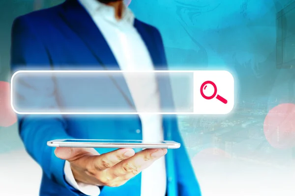 Web Zoeken Data Informatie Futuristische Technologie Infographic Element Flat Icon. Laatste Digital Computerization Network Connection Communicatie Business Financial Concept. — Stockfoto