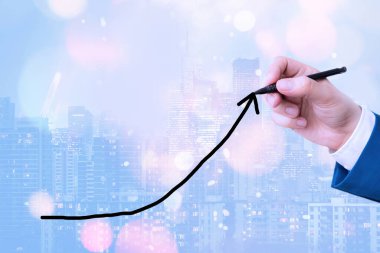 Arrowhead Curve Illustration Face Upward Rising Acoting Access Achievement Development Dijital Ok Çizelgesi Büyümeyi Sembolize Ediyor