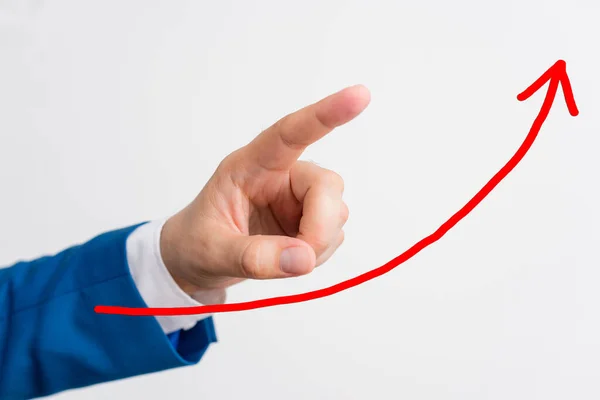 Arrowhead Curve Illustration Facing Upward Rising Denoting Success Achievement Improvement Development. Digital Arrow Chart Symbolizes Growth