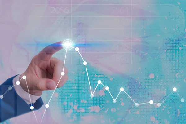 Illustrazione Linea Con Freccia Freccia Progressing Spostarsi verso l'alto Denotando alcuni punti che mostrano significatività. Simbolo Grafico digitale Salendo Rappresentando il successo Profitto Ricavi. — Foto Stock