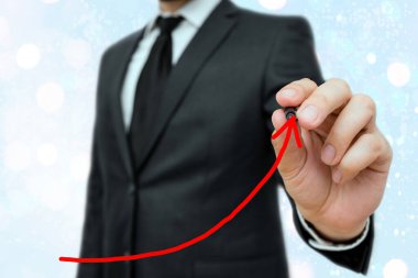 Arrowhead Curve Illustration Face Upward Rising Acoting Access Achievement Development Dijital Ok Çizelgesi Büyümeyi Sembolize Ediyor