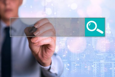 Web Arama Veri Bilgileri Fütüristik Teknoloji Bilgi Düz Element Simgesi. En Son Dijital Bilgisayarlaştırma Ağı Bağlantı İletişim İş Finansal Kavramı.