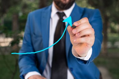 Arrowhead Curve Illustration Face Upward Rising Acoting Access Achievement Development Dijital Ok Çizelgesi Büyümeyi Sembolize Ediyor